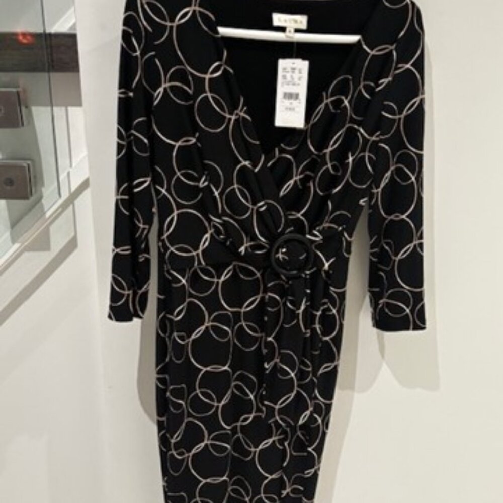 Cocktail Dress Black with Beige design